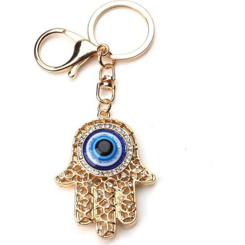 Hand Evil Eye Pendant Keychains Lucky Charm Amulet Hamsa Keychain Car Keys Key Rings Holder For Women Girls Key Chain Jewelry