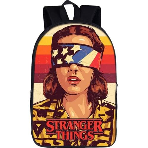 16 Inch Stranger Things Backpack For Teenagers Boys Girls School Bags Women Men Travel Bag Children School Backpacks Gift