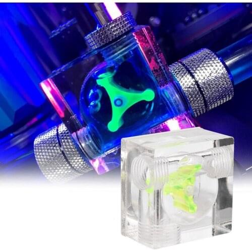PC Water Cooling System Acrylic Three Way Visual Flow Indicator G1/4 Thread