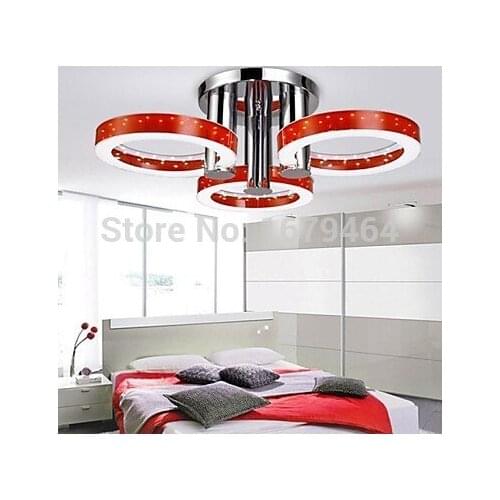 LED 54w Acrylic CEILING LIGHT Red Color with 3 lights (Chrome Finish) Free Shipping 110-240V