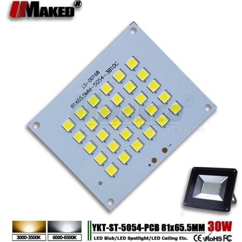30W 81x66mm LED PCB SMD5054 Install Flood Lights Aluminum Plate Led Heat Sink Borad Light Panel For LED Outdoor Floodlight Lamps