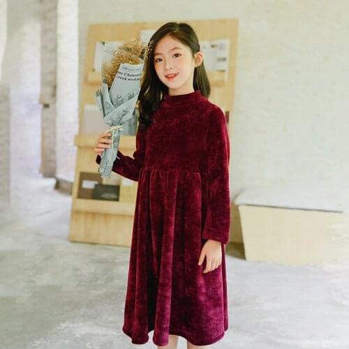Big Girls Sweater Dress Knit Teenager Girl Clothing Autumn Winter Spring Children Party Dresses Red Casual Knitted Clothes