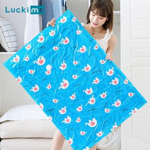 High Capacity Vacuum Storage Bags for Clothes Blanket Pillows Bedding Home Closet Organizer Compression Space Saving Bag