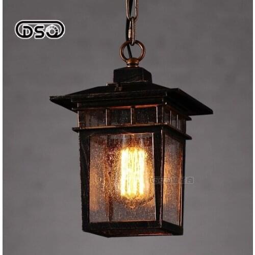 Water-Proofed American Vintage Rural Wrought Iron Out Door Pendant Light For Foyer / Courtyard / Aisle / Restaurant Decoration