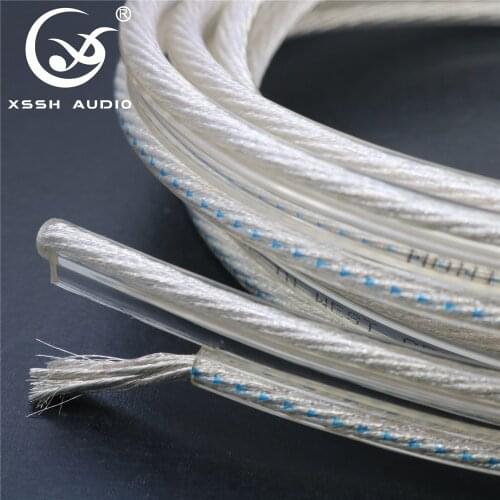 XSSH Audio & video White MONITOR OFC pure copper plated silver 2* 4MM Partial flat Speaker Cable Wire Cord