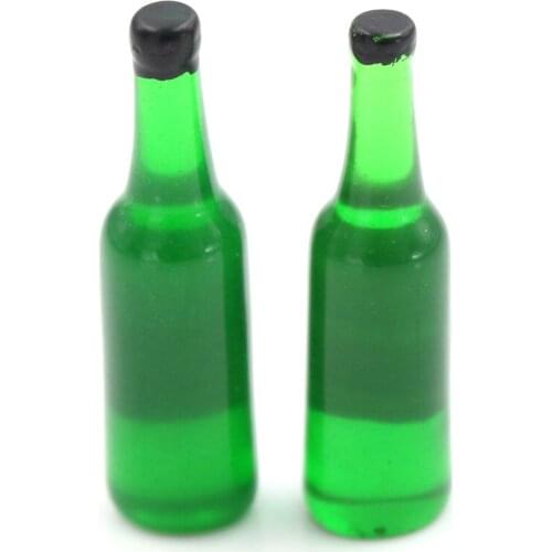 1:12 Scale 2pcs/lot Beer Wine Drink Bottle Dollhouse Miniature Toy Doll Food Kitchen Living Room Accessories