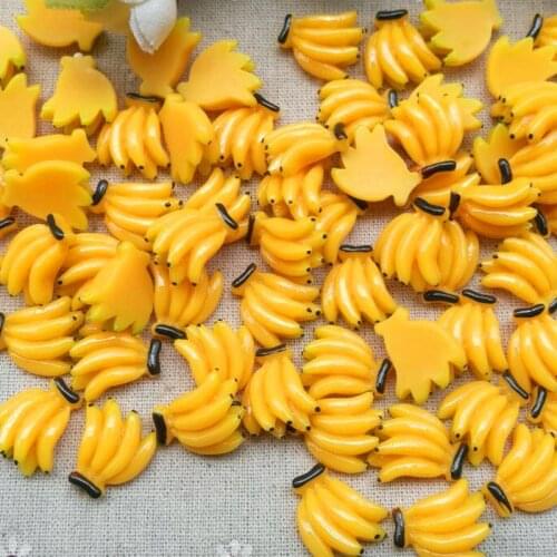 10pcs/lot resin flat back simulation fruit yellow banana slice 20*22mm decor crafts bonsai home DIY