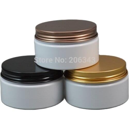 100G white PET bottle/jar/pot with few color lid inner lid for essence/gel/cream/mask/body scrub/moisturizer cosmetic packing