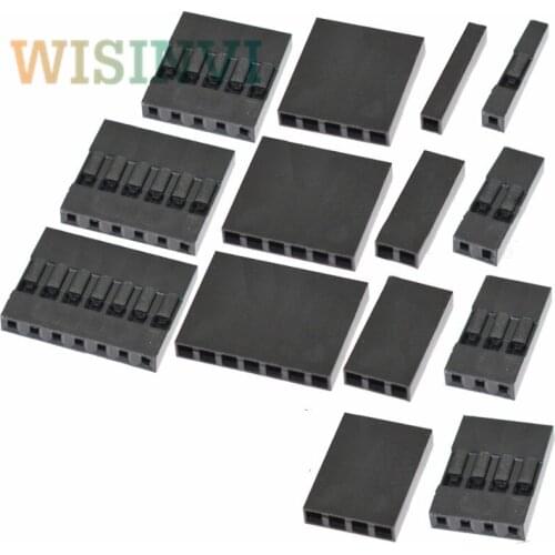 100Pcs/lot Dupont Plastic Shell 1Pin 2Pin 3Pin 4Pin 5Pin 6Pin 7Pin 8pin 9pin 10pin 2.54mm Dupont Connector 1P/2P/3P/4P/5P/6P/7P
