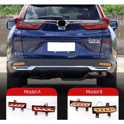 2PCS LED Rear Fog Lamp For Honda C-RV CRV 2020 2021 Car LED Bumper Light Brake Light Turn Signal Reflector 3-in-1 Functions