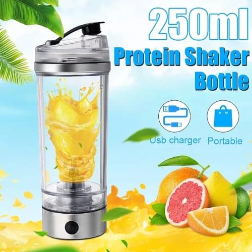 250ML USB Shaker Bottle Electric Protein Shaker Bottle Stirrer Large Horsepower Blender Juice Milkshake Coffee Mixing Cup