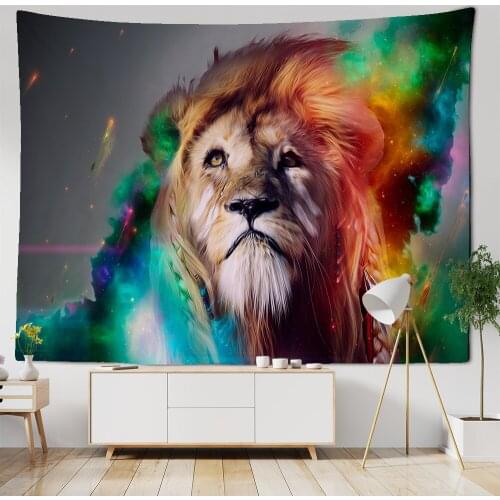 3D Lion Pattern Tapestry African Animals Tapestry Wall Decoration Yoga Mat Table Cloth Beach Towel