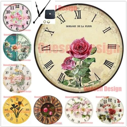 5d diamond painting with clock flower 5d diamond mosaic sale flkower clock cross stitch embroidery decoration home wall sticker