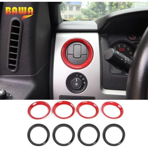 BAWA Car Sticker for Ford Raptor F150 2009-2014 Carbon Fiber Air Conditioner Vent Outlet Frame Cover Accessories for F150 Raptor