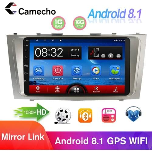 Camecho 2 din Android 8.1 Car Multimedia Player 2.5D Touch Screen Car auto Stereo GPS Navigation Wifi autoradio For Toyota Camry
