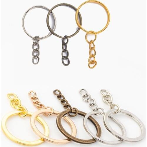 10 pcs/lot Key Ring Bags Toys Keychain Circle Clips Key Hook Chain Keyrings Jewelry Making Accessories