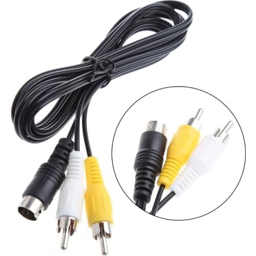 Black 1.5M/5FT Audio Video AV Stereo Composite Adapter Cable For SEGA Genesis/MD