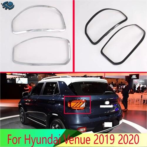For Hyundai Venue 2019 2020 Car Accessories ABS Chrome Trim Tail Light Rear Back Frame Lamp Cover molding