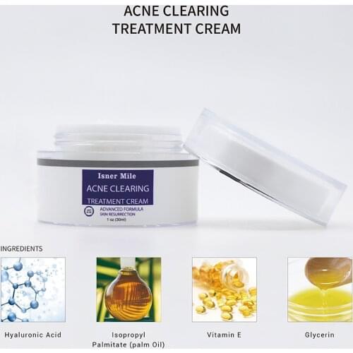 ISNER MILE Acne Clearing Treatment with Palm Oil, Vitamin E, Hyaluronic Acid, Face Care Facial Cleanser Oligopeptide Effective