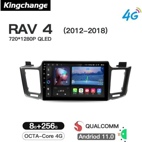 Kingchange Octa-Core Android 11 Car Video Navigation Player For Toyota RAV4 4 XA402012 - 2018 Radio Multimedia Stereo GPS