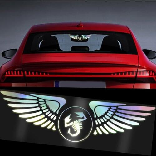 Colorful Laser Angel Wings Creative Car Stickers Auto Goods for Abarth 124 500 Grande Punto Spider 500C 595C 695C Evo 595 685