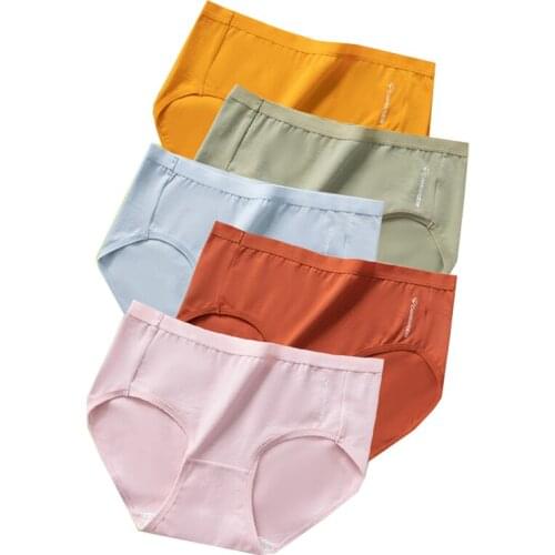 LANGSHA 5Pcs/lot Cotton Women Panties Comfort Sexy Soft New Fashion Female Breathable Underwear Seamless Low Waist Girls Briefs