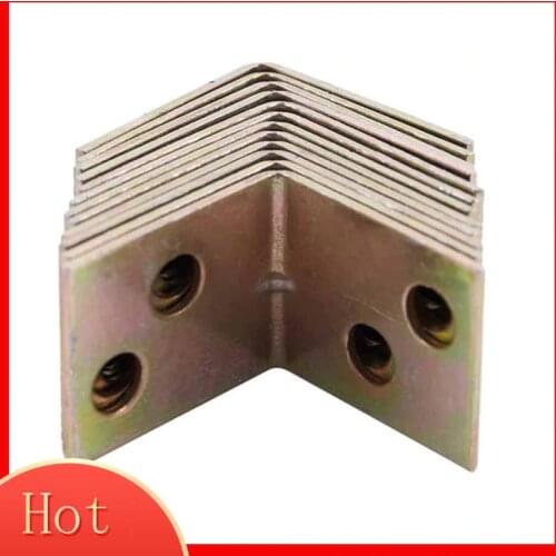 Metal Shelf Support 90 Degree Right Angle Bracket 12pcs Brass Tone