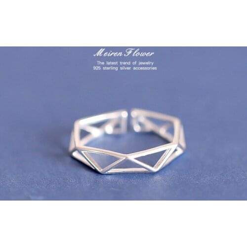 Trendy Simple Hexagon Rings For Women Lover Engagement Wedding Open Geometric Finger Rings Punk Jewelry