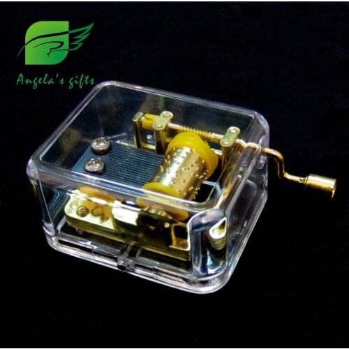 Clear box music box, Fur Elise Hand crank music gifts for girls, birthday gifts, wedding souvenir, home decor Angelas gifts