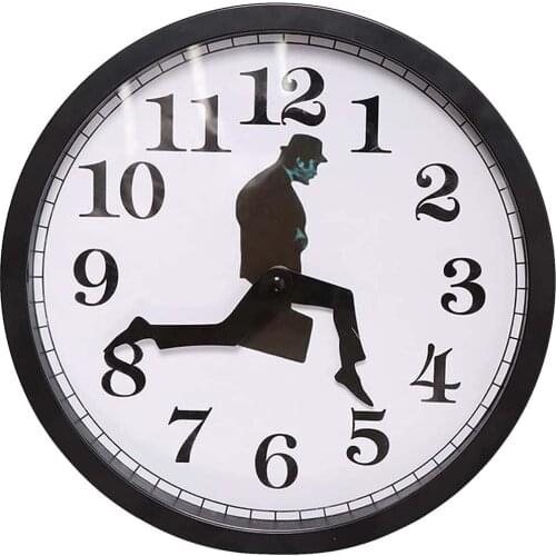 British Comedy Inspired Ministry Of Silly Walk Wall Clock Novelty Wall Watch Funny Walking Silent Mute Clock Comedian Home Decor