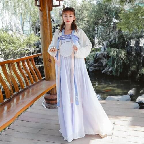 New dress traditional hanfu tang dynasty chiffon chest Ru fairy full-skirted dress skirt costume female han elements