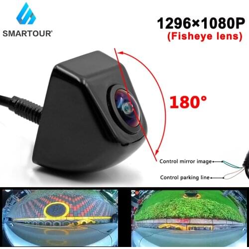 SMARTOUR Golden Lens 1920x1080P Car Rear View Camera HD Night Vision Reverse HD 4 Pin Fisheye Vehicle Parking 180 degree Camera