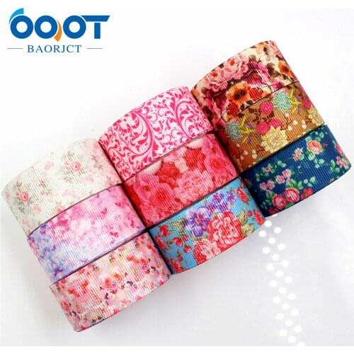 OOOT BAORJCT 7/8'' 22MM flowers Printed grosgrain ribbon,DIY handmade hair accessories accessories, gifts wedding party 175166