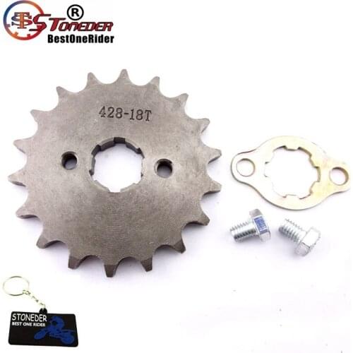 STONEDER 428 Front Chain Sprocket Gear 18 Tooth 20mm For 50cc 70cc 90cc 110cc 125cc 140cc 150cc 160cc Engine ATV Pit Dirt Bike