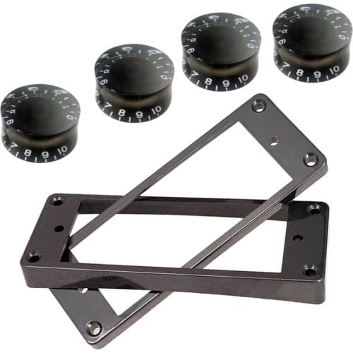 Plastic Guitar Humbucker Pickup Surround Rings+Tone Volume Control Knobs for LP Guitar Replacement