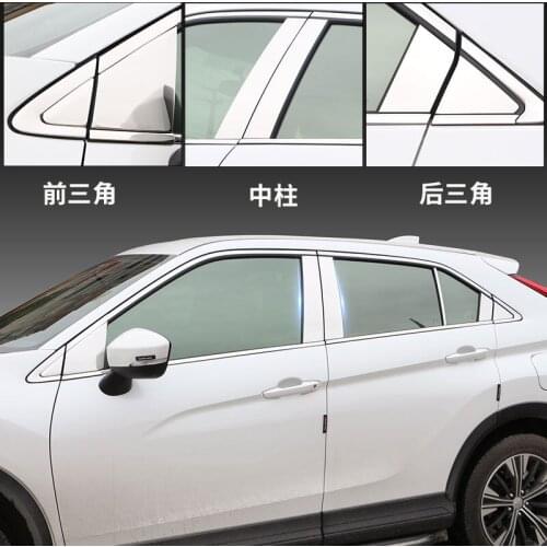 For Mitsubishi Eclipse Cross 2018 2019 High-quality stainless steel Strips Car Window Trim Decoration Accessories Car styling