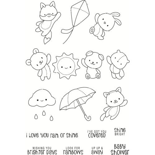 11x16 Many cute animals Transparent Clear Stamps Silicone Seals for DIY scrapbooking photo album Card Making