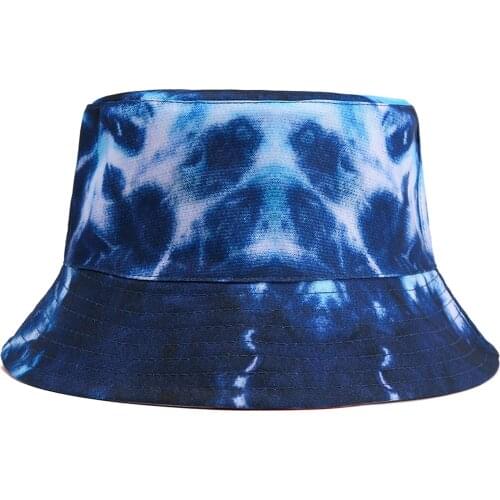 Rainbow Tie-dye Printing Bucket Hat Double Sided Flip Summer Hats For Women Men Outdoor Sun Protection Beach Hat Casquette 2021