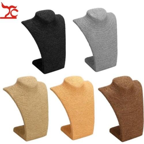 Retro Hemp Rope Mannequin Bust Window Store Necklace Ornament Pendant Display Holder BIJOUX Organizer Neck Jewelry Stand