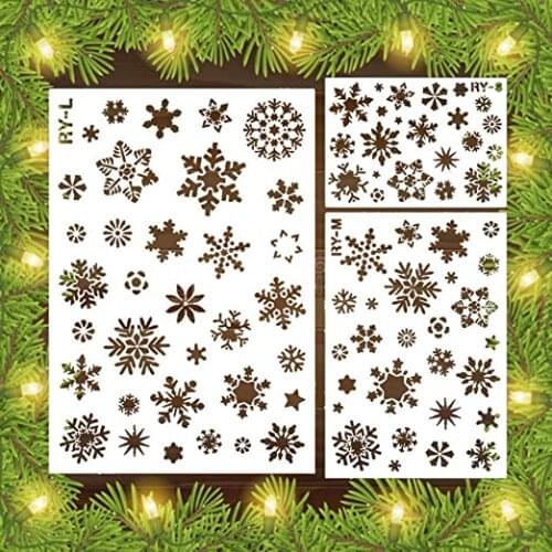 S M L snowflake winter Christmas holiday DIY snowflake template coloring stencil coloring scrapbook decoration embossing Stencil