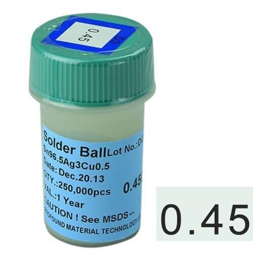 0.45mm lead-free 250k BGA reballing soldering balls for BGA reworking