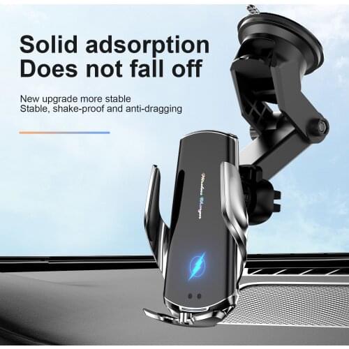 Brand new smart infrared induction car wireless charger 15W fast charging mobile phone holder for iphone 8Plus 11 12 Samsung S9