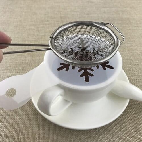 19Pcs Mold Coffee Milk Cake Cupcake Stencil Template Coffee Barista Cappuccino Template Strew Pad Duster Spray Tools