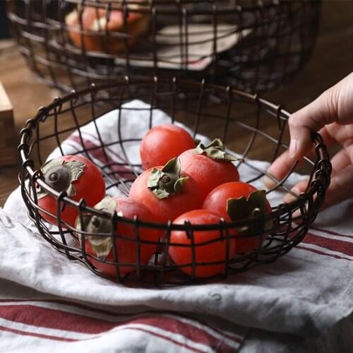 Creative fruit plate living room coffee table drain fruit basket simple modern wrought iron snacks dried fruit pot WF1026445
