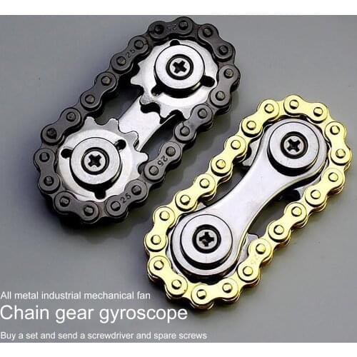 Sprockets Flywheel Fingertip Gyro Sprockets Chains Metal Toys Gear Chain Gyro Drop Ship Sproket Roadbike Spinner Fingertip Toy