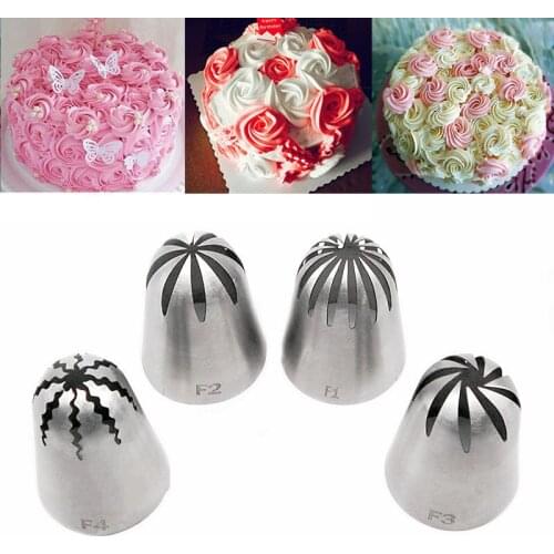 1PC Oversized Stainless Steel Icing Piping Nozzles Russian Homemade DIY Flower Mouth Cupcake Kitchen Bakery Decorating Tools