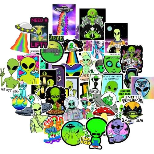 10/50PCS Cartoon Aliens Stickers Graffiti Skateboard Fridge Phone Guitar Laptop Motorcycle Luggage Classic Toy Decal Sticker