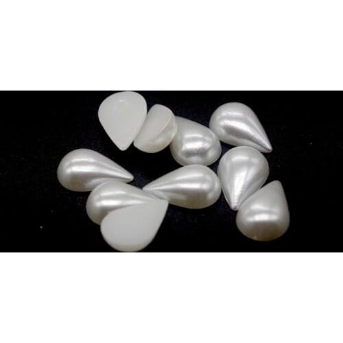 200pcs/lot 13*8mm White Water Droplets Shape Scrapbook Simulated Pearl Beads Sewing Buttons DIY Material Findings BD0026