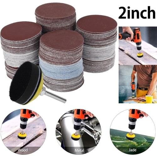 240PC 2 inch 50 mm sand disc pad polishing disc round sand pad sandpaper 60-3000 grit sandpaper set for polishing cleaning tools