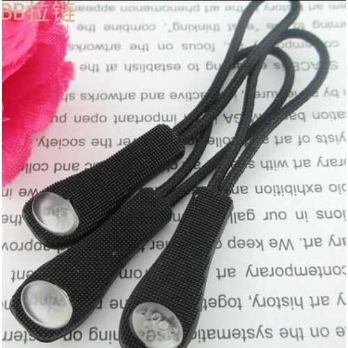 30 x waterproof Plastic Zipper Pull Cord*Zip Puller*Zip Fastener*zip slider*zipper replacement black free shipping